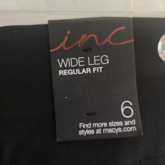 🆕 INC International Concepts black Wide Leg regular fit business casual pants_6 - Picture 6 of 10